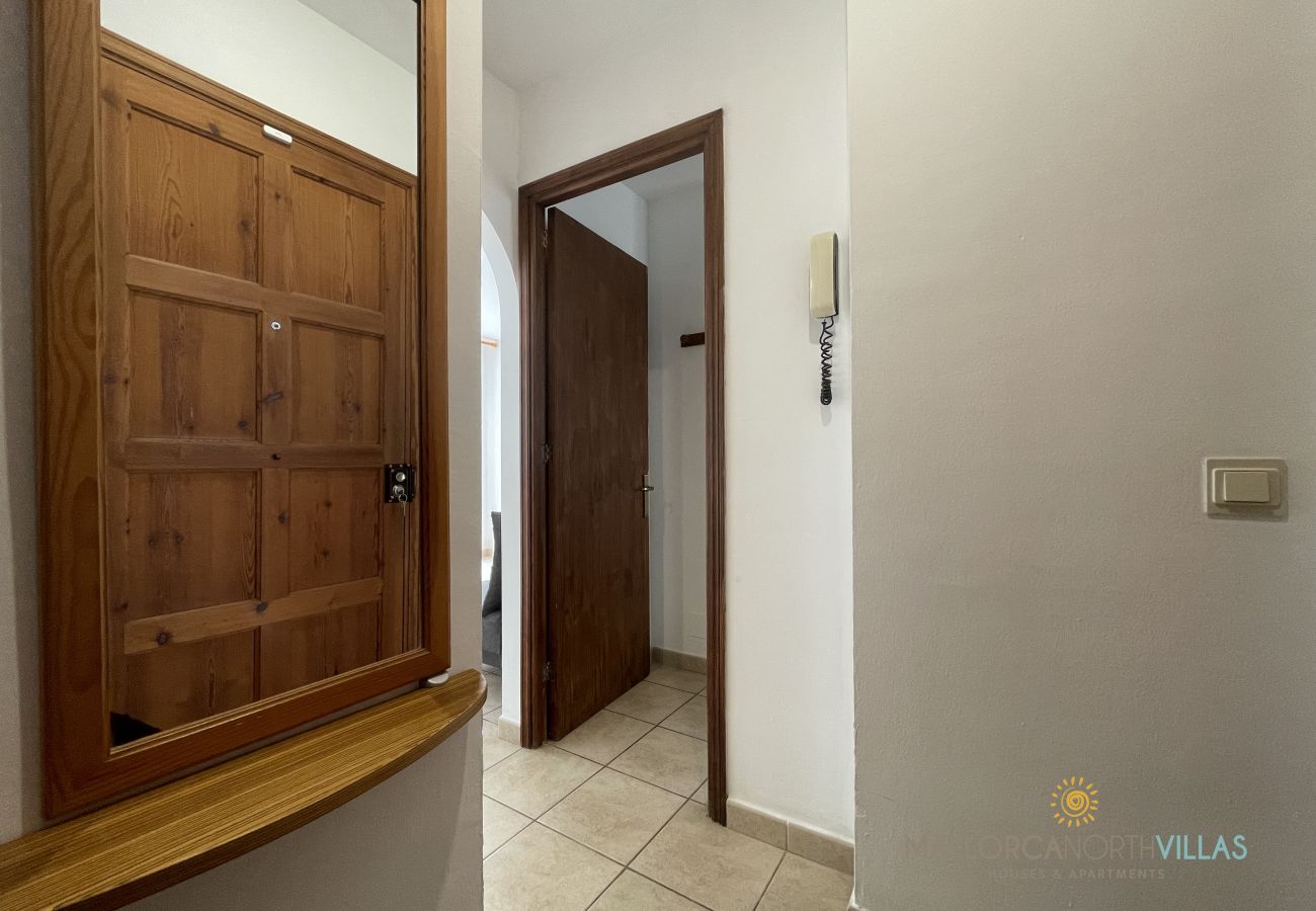 Entrance of the apartment with a door and access area. Entrance of the apartment with a door and access area.